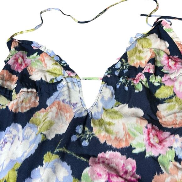 NWT Maaji Midnight Garden Blue Mini Dress Swimsuit Cover Up Tassels Floral Small - Picture 5 of 9